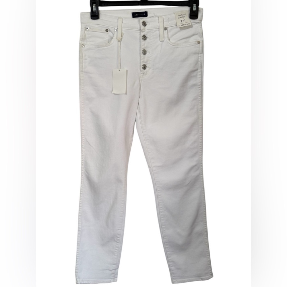 J Crew Women’s NWT Vintage Straight Jeans Womens Size 27 Tall White